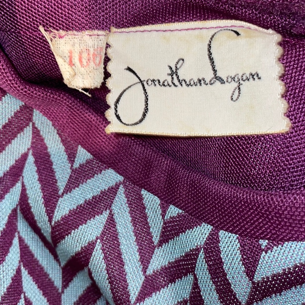 Vintage Johnathon Logan Dress ILGWU union tag mid century 1950 1960 1970 knit M